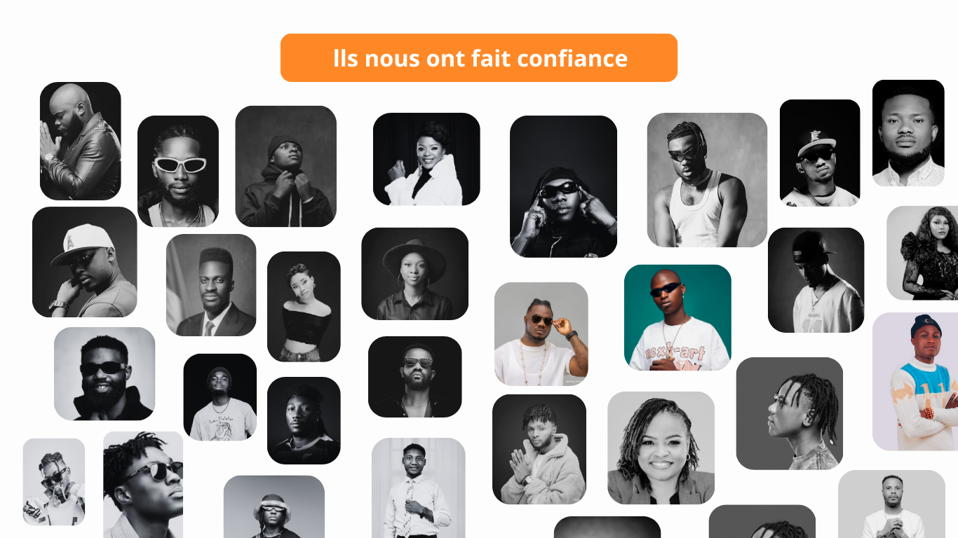 Collage d'artistes qui font confiance à WMA Hub